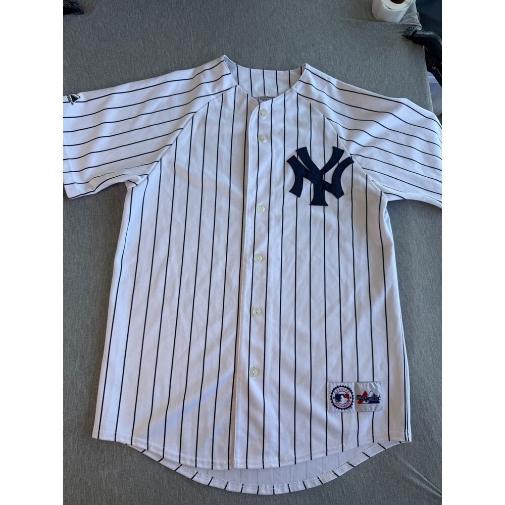 Vintage 90s Majestic NY Yankees Pinstripe Jersey - Blank Back